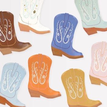 meri meri western boot plates